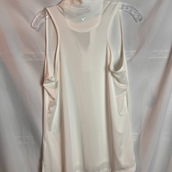 Women's White Sleeveless Callaway Polo popover shirt Size M - Picture 3 of 4